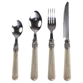 Chic Antique Sada příborů Silver Deco Champagne – 16 ks, béžová barva, kov, plast