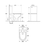 MEREO - WC kombi, vyvýšené, vario odpad, kapotované, Smart Flush RIMLESS, keramické vč. sedátka VSD92T1