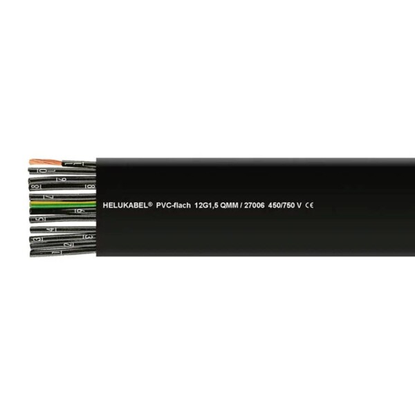 HELU PVC 27002-500 plochý kabel 5 G 1.5 mm², 500 m, černá