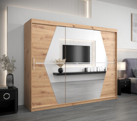 Šatní skříň Abi Bo Barva korpusu: Dub artisan, Rozměry: 250 cm, Dveře: Dub artisan