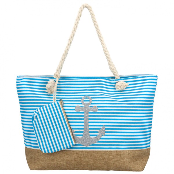 Módní plážová kabelka přes rameno Walura, světle modrá