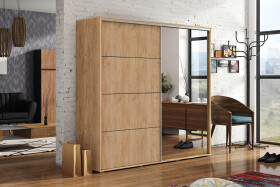 Šatní skříň Ska A12 XL Barva korpusu: Dub - Craft zlatý, Rozměry: 230 cm, Dveře: Dub - Craft zlatý