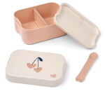 LIEWOOD Svačinový box Kamil Sweetheart 1,3 l, růžová barva, plast