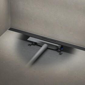 SET Sprchový žlab Kaldewei Flowline Zero 90 cm nerez černá mat a odtoková souprava FlowDrain Regular 940000010676+687744800000 KALDEWEISET10