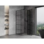 MEXEN/S - Mist T sprchový kout dveře křídlové pravá 85 x 85, černá dekor, černá 8A4T-085-085-70-77-P
