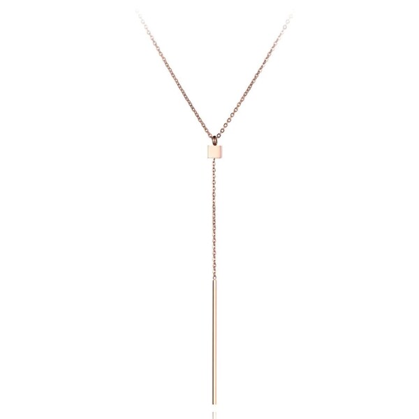 Ocelový náhrdelník Stabile - chirurgická ocel, Zlatá 39 cm + 3 cm (prodloužení)