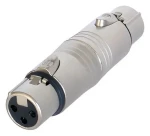Neutrik XLR adaptér stříbrná / XLR 3kolíková zásuvka / XLR 3kolíková zásuvka / poniklovaný (NA3FF)
