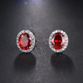 Náušnice Swarovski Elements Sophie Ruby, Červená