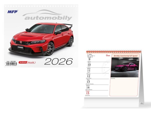 Stolní kalendář mini 2026 MFP - Automobily