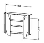 DURAVIT - Ketho Zrcadlová skříňka s LED osvětlením, 100x75x18 cm, bílá mat KT7532018180000