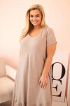 Dámské šaty plus size s krátkým rukávem a volánem z lehké viskózy fango UNI