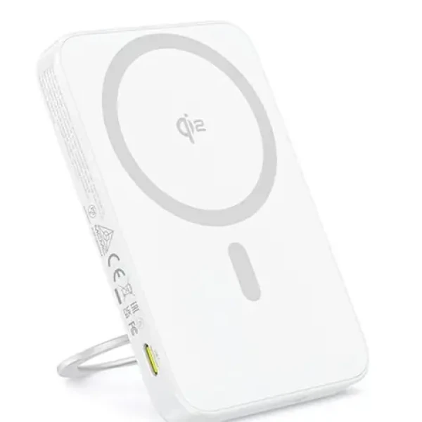 Baseus PicoGo Qi2 s otočným stojanem 5000mAh 20W bílá / Powerbanka / USB-C / Qi2 / Magsafe (P10076800213-01)