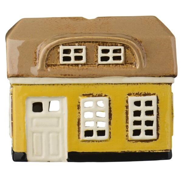 Ib Laursen Keramický svícen Ebeltoft White Door, modrá barva, béžová barva, keramika