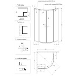 INVENA - Sprchový kout čtvrtkruh MARBELLA, profil: chrom, sklo frosted 80x80cm AK-46-181-O
