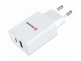 Swissten síťový adaptér power delivery 30w 1x usb-c + 1x usb bílý