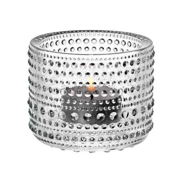 Iittala Skleněný svícen Kastehelmi 6,4 cm – Clear, čirá barva