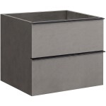 CERANO - Koupelnová skříňka pod umyvadlo s úchytkou Velora - betonově šedá, černá úchytka - 59x53x46,5 CER-223970