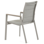 Židle zahradní béžový textilen, hliník, béžová barva, područky polywood v dekoru dubu