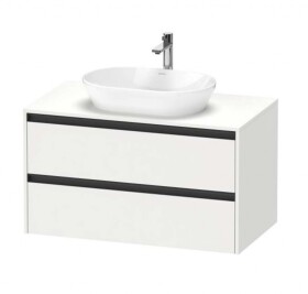DURAVIT - Ketho.2 Umyvadlová skříňka s výřezem 57x100x55 cm, 2 zásuvky, matná bílá K24896018180000