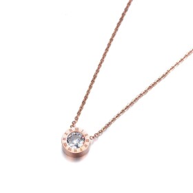 Ocelový náhrdelník se zirkony Virginia Gold - chirurgická ocel, Zlatá 40 cm + 5 cm (prodloužení)