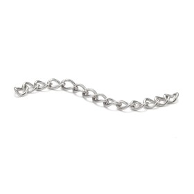 Prodlužovací řetízek z nerezové oceli - platinový - 4 cm x 3 mm - 1 ks