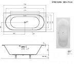 HOPA - Obdélníková vana VITAE SLIM+ - Barva sifonu - Chrom, Nožičky k vaně - S nožičkami, Rozměr vany - 180 × 80 cm VANVIT18SLIMPLU+OLVPINOZSTELWD