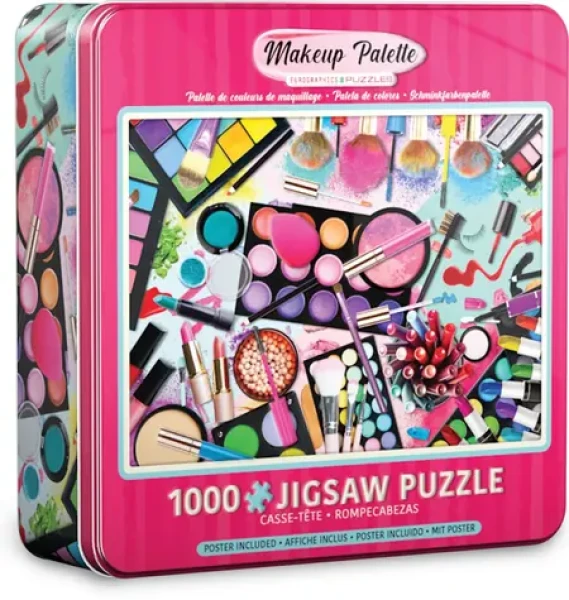 EUROGRAPHICS Puzzle Paleta barev: Makeup v plechové krabičce