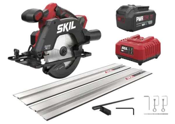 SKIL RED 3551AB / Aku okružní pila / 20 V / 1x 4,0 Ah / s vodicí lištou (SW1E3551AB)