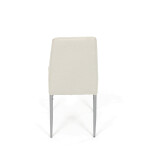 Židle jídelní, krémová látka, šedé kovové nohy