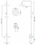 REA - Sprchový set s baterií 150mm VERSO černá REA-P9145