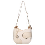Trendy dámská semišová crossbody kabelka LB Gabriella, béžová