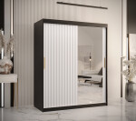 Šatní skříň Abi Riflo Wave 2 Barva korpusu: Černá, Rozměry: 120 cm, Dveře: Černá se zrcadlem