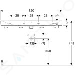 GEBERIT - iCon Umyvadlo, 1200x485 mm, s KeraTect, bílá 124020600