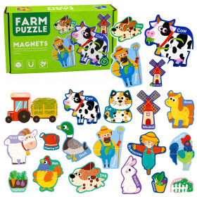 Mamido Magnetické puzzle farma 30 dílků