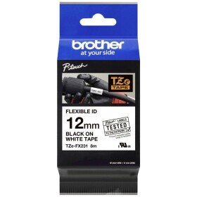 Obchod Šetřílek Brother TZE-FX231, 12mm, černý tisk/bílý podklad - originální páska laminovaná flexibilní