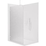 CERANO Sprchová zástěna Walk-in Orbis Top Round - Levá - 8 mm - kulatá vzpěra - bílá matná, mléčné sklo - 160x200 cm
