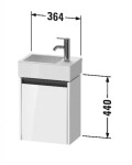 DURAVIT - Ketho.2 Umyvadlová skříňka 44x36x24 cm, 1 dvířka, panty vlevo, matná bílá K25071L18180000