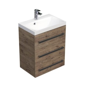 Koupelnová skříňka s umyvadlem SAT Cube Way 60x76,5x40 cm dub wellington CUBE2603DW CUBE2603DW