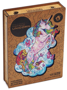 Unidragon dřevěné puzzle Jednorožec velikost