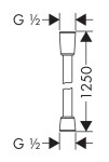 HANSGROHE - Hadice Sprchová hadice Isiflex, 125 cm, matná černá 28272670