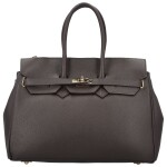 Luxusní dámská kožená kabelka do ruky Annalena, tmavě hnědá