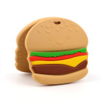 Silikonové kousátko - hamburger - 76 x 81,5 x 8 mm - 1 ks