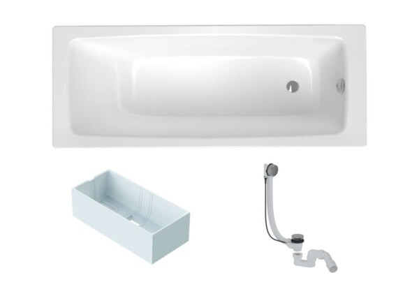 Obdélníková vana SAT Feel 170x75 cm smaltovaná ocel levá i pravá SATBVFEEL170751 SATBVFEEL170751
