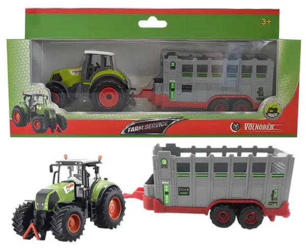 SPARKYS FARM SERVICE Traktor s přívěsem na přepravu zvířat