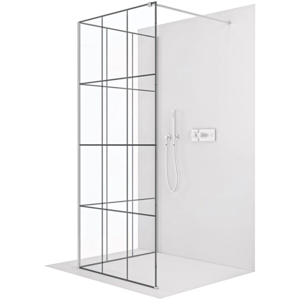 CERANO Sprchová zástěna Walk-in Onyx Corner Cube L/P - 8 mm - hranatá vzpěra - chrom, industriální sklo - 150x150x200 cm