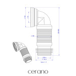 CERANO - WC flexi dopojení - koleno 90° - 320-500mm CER-666040
