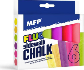 Křídy M chodníkové fluo kulaté 6 ks mix barev - krabička