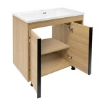 Koupelnová skříňka s matným bílým umyvadlem Naturel Lucca 79x70x45 cm dub mat LUCCA80DU3AM LUCCA80DU3AM