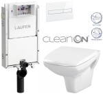 LAUFEN Podomít. systém LIS TW1 SET s bílým tlačítkem + WC CERSANIT CLEANON CARINA + SEDÁTKO H8946630000001BI CA2