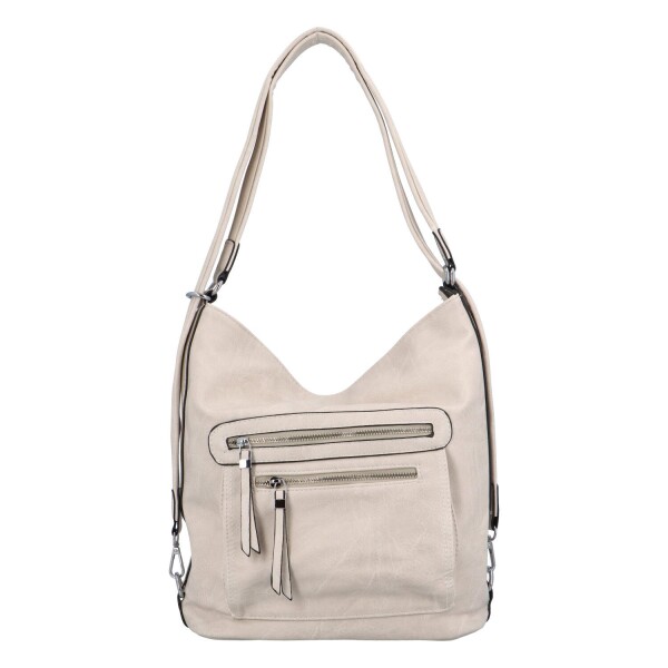 Dámská praktická koženková kabelka/batoh Milie, béžová